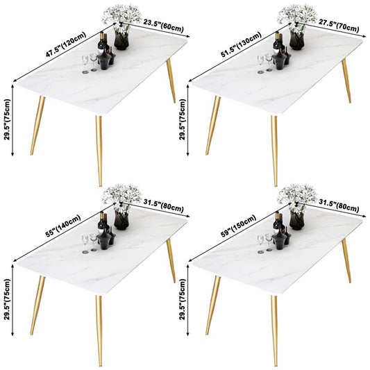 Traditional Luxury Rectangle Dining Table Stone Dinner Table with 4 Legs