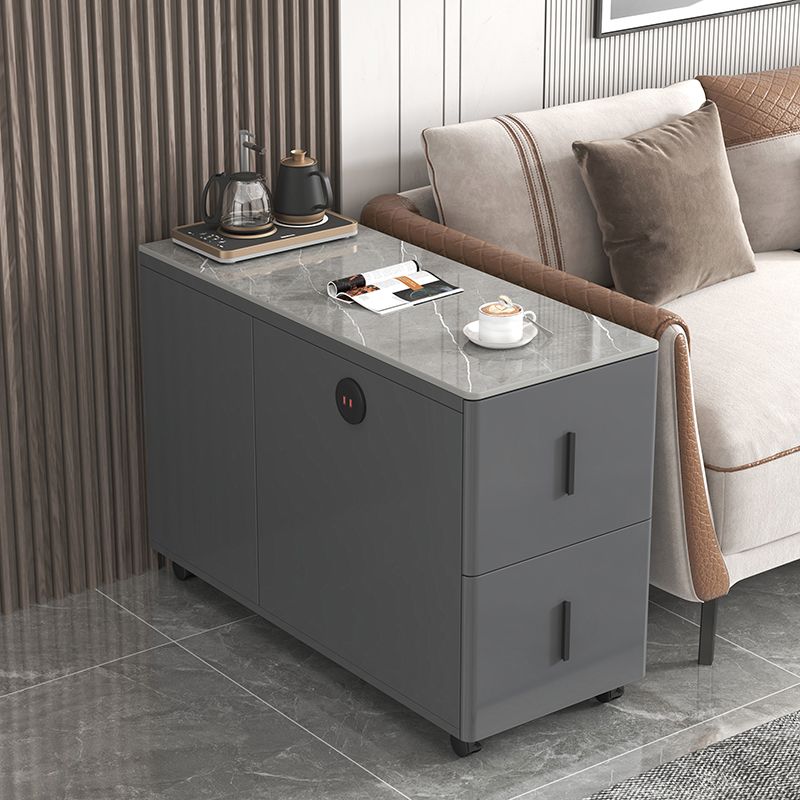 Contemporary Rectangle Sofa Side Accent Table with 2 Drawers Clearhalo 'Coffee & Accent Tables' 'End & Side Tables' 'end_side_tables' 'furn' 'furn_end_side_tables' 'Furniture' 'Living Room Furniture' 1200x1200_34e715b6-f6f1-4662-b0bd-647924801798