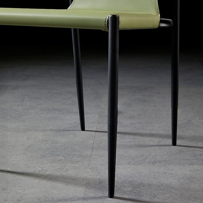 Industrial Style Armless Solid Back Chair Leather Dining Chairs Clearhalo 'Dining Chairs' 'Dining Tables & Seating' 'dining_chair' 'furn' 'furn_dining_chair' 'Furniture' 'furniture_dining_chair' 'Kitchen & Dining Furniture' 1200x1200_34e7d46c-b1fe-48cf-8156-b8516b1fc330