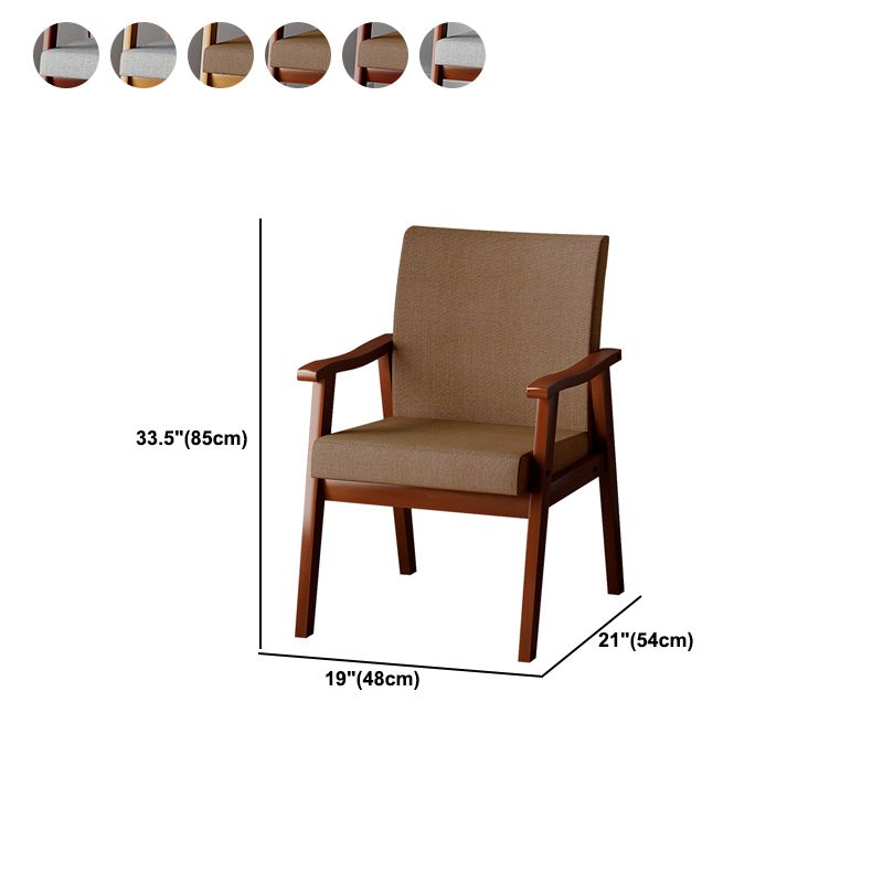 Mid-century Modern Rubberwood Solid Wood Frame Basic Four Leg Accent Armchair