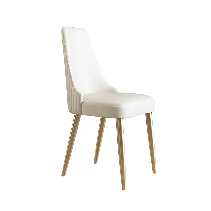 Glam Style Faux Leather Chair Armless Side Chairs with Metal Legs Clearhalo 'Dining Chairs' 'Dining Tables & Seating' 'dining_chair' 'furn' 'furn_dining_chair' 'Furniture' 'Kitchen & Dining Furniture' 1200x1200_34e83e9e-ac32-4040-8ce8-b93714105f07