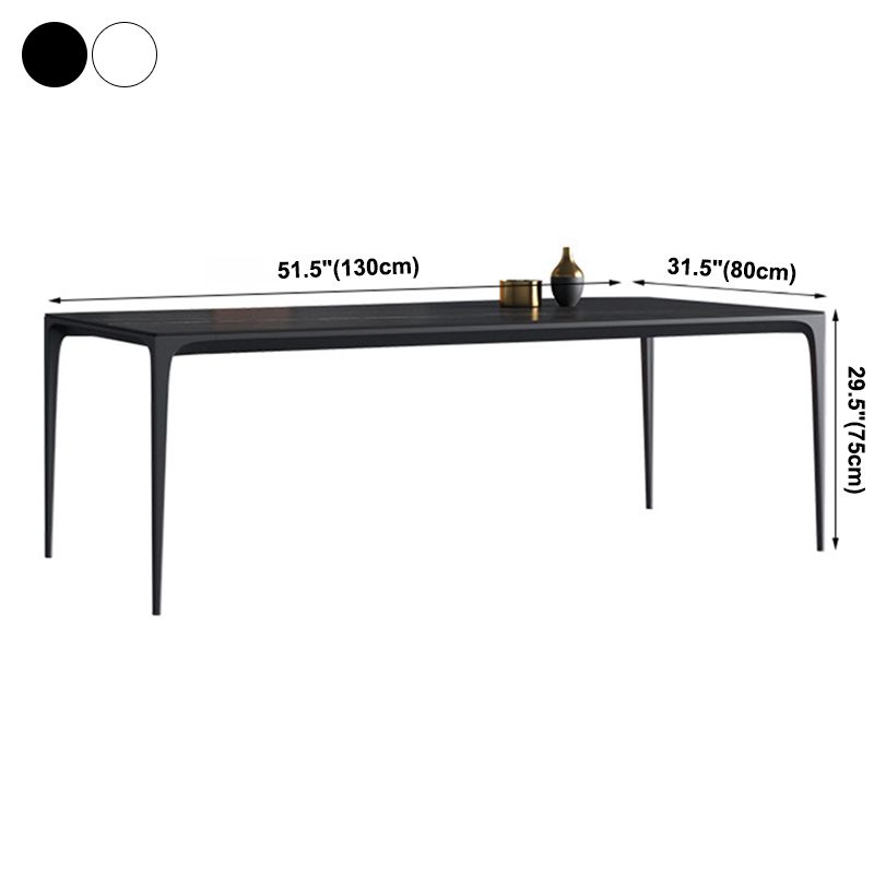 Simplicity Rectangle Dining Room Table Sintered Stone Table with 4 Black Legs Clearhalo ' dining_table' 'Dining Tables & Seating' 'Dining Tables' 'furn' 'furn_dining_table' 'Furniture' 'furniture_dining_table' 'Kitchen & Dining Furniture' 'kitchen&dining_furn' 'kitchen' 'kitchen_dining_table' 1200x1200_34e87994-b50e-4d61-9b8a-431d26c6d079