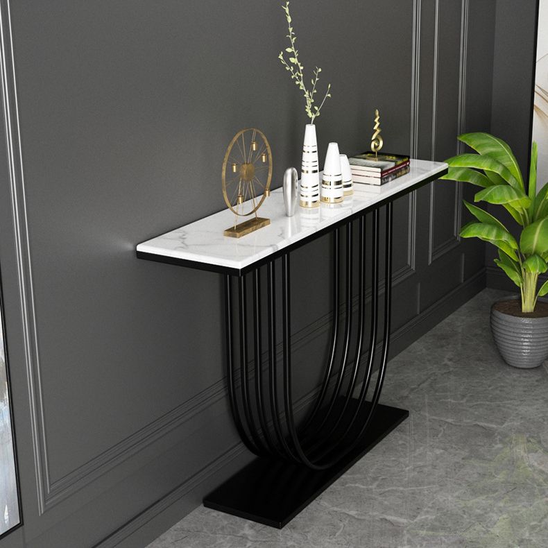 35.43" Tall Modern Console Table Marble 1-shelf Accent Table for Hall Clearhalo 'Console Tables' 'console_tables' 'Entry & Mudroom Furniture' 'furn' 'furn_console_tables' 'Furniture' 1200x1200_34ea417e-ab2a-4b2d-aff0-a5f40fe6395a