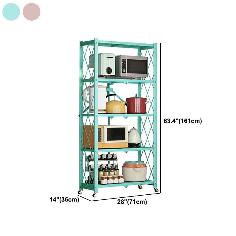 Industrial Folding Etagere Bookshelf Metal Open Bookshelf with Caster Wheels Clearhalo 'Bookcases' 'furn' 'furn_bookcases' 'Furniture' 'furniture_bookcases' 'kitchen' 'kitchen_bookcases' 'Living Room Furniture' 'Office Furniture' 1200x1200_34ea6b29-955b-4b68-9728-09197f4c19e6