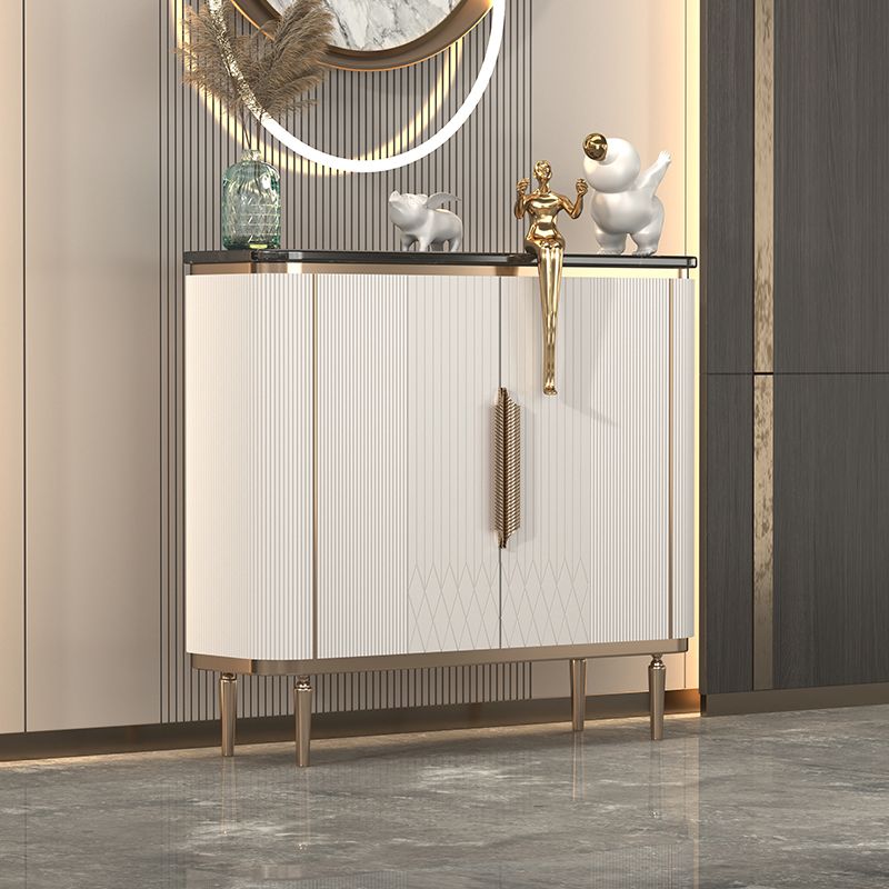 Gambe metalliche Sideboard bianca Tabella 35,4 "supporto a buffet alto con archiviazione