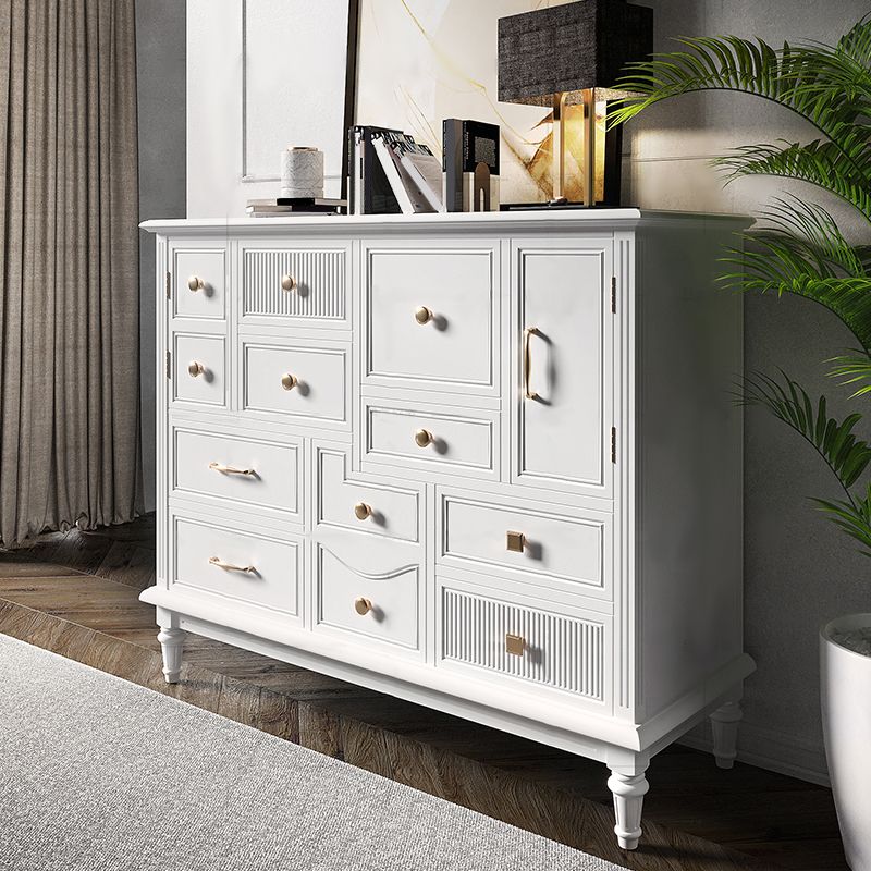 Cómoda tradicional de madera maciza con cajones, 14,04 pulgadas de ancho