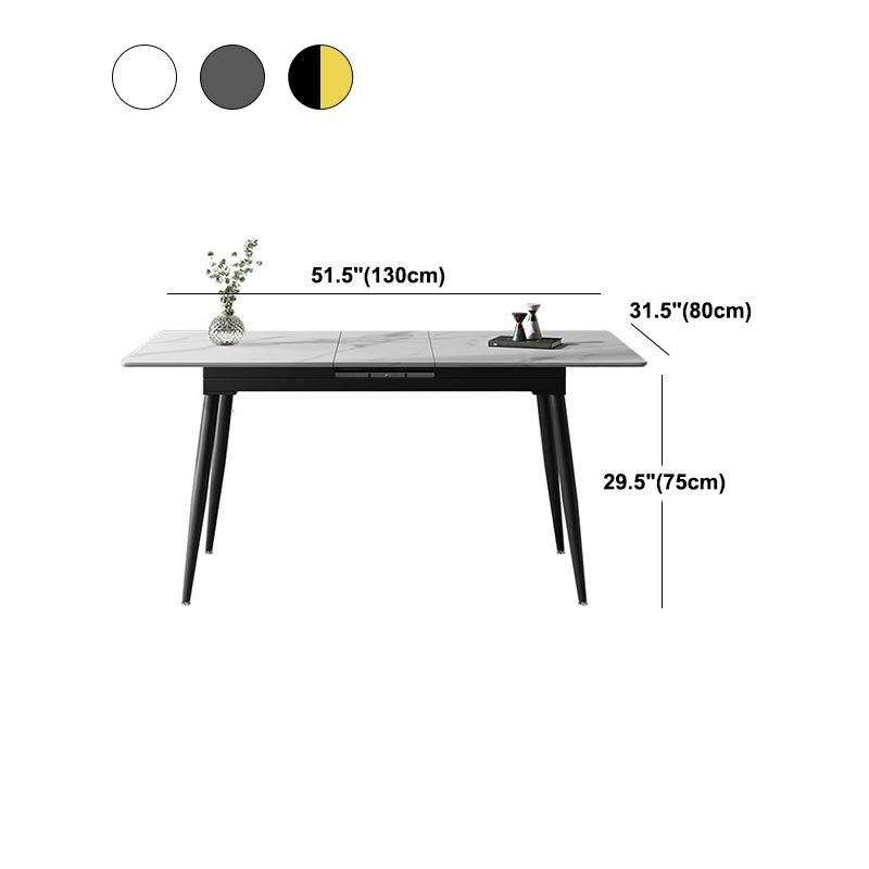 Rectangular Sintered Stone Dining Table Modern Furniture with 4 Legs for Home Clearhalo 'Dining Tables & Seating' 'Dining Tables' 'dining_table' 'furn' 'furn_dining_table' 'Furniture' 'Kitchen & Dining Furniture' 1200x1200_34ed655d-5343-4601-890b-2a4162d59bd4