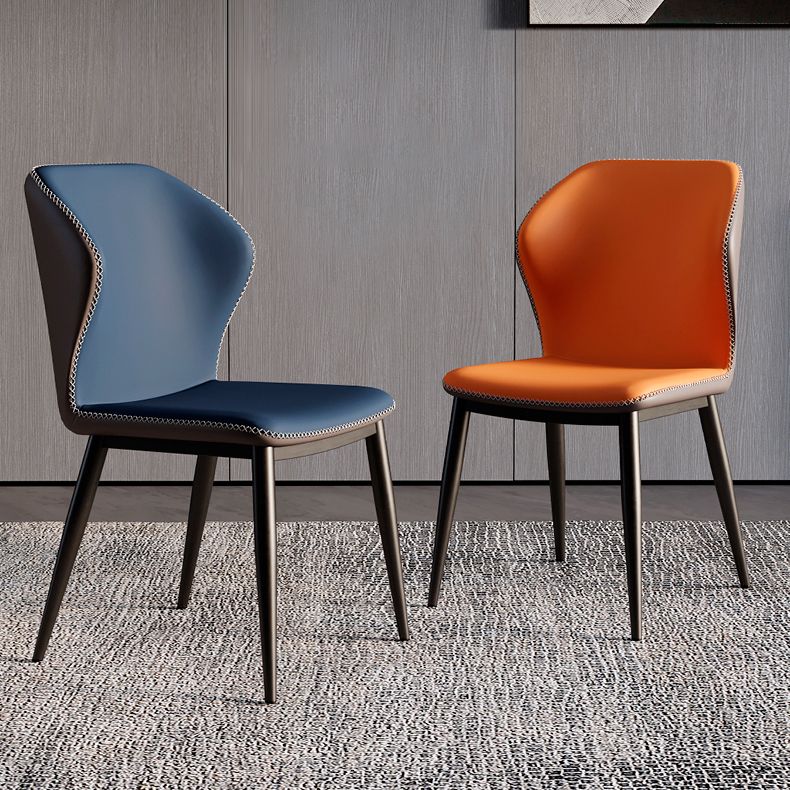 Contemporary Style Metal Dining Chair Dining Wingback Armless Side Chair for Kitchen Clearhalo ' kitchen&dining_furn' 'Dining Chairs' 'Dining Tables & Seating' 'dining_chair' 'furn' 'furn_dining_chair' 'Furniture' 'furniture_dining_chair' 'Kitchen & Dining Furniture' 'kitchen' 1200x1200_34ed9dbe-aedf-48f4-a3a9-8fff81bf2f4f