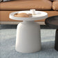 Black/White Metal Coffee Table Round Tray Top Cocktail Table