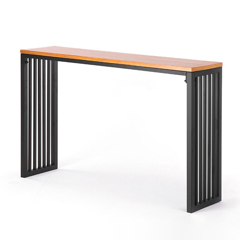 Tavolo da pranzo in legno massiccio tavolo da bar moderno con base a slitta nera