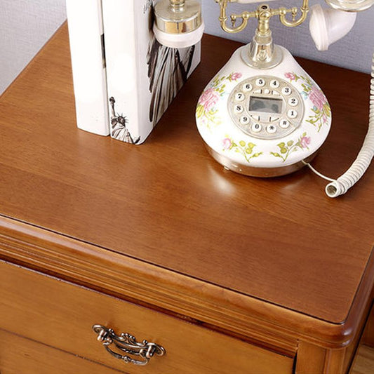 Mesa de acento de madera tradicional mesita de noche 19.68 "Alto 2 cajones de cama de cama