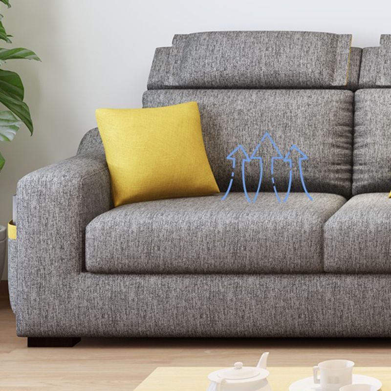 Square Arm Light-grey Cushion Back Modern Living Room Storage Sofa Clearhalo 'furn' 'furn_sectionals' 'Furniture' 'furniture_sectionals' 'kitchen' 'kitchen_sectionals' 'Living Room Furniture' 'Sectionals' 1200x1200_34f16e1f-6fdc-47df-babe-0263da432c7e