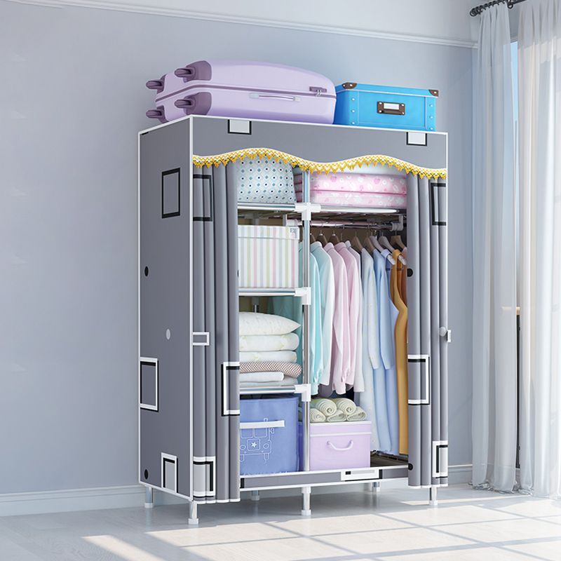 Contemporary Style Wardrobe Metal Wardrobe Closet with 1-Door Clearhalo 'Armoires & Wardrobes' 'armoires_wardrobes' 'Bedroom Furniture' 'furn' 'furn_armoires_wardrobes' 'Furniture' 1200x1200_34f1e902-8d7d-4c19-8823-0531147ccb6c