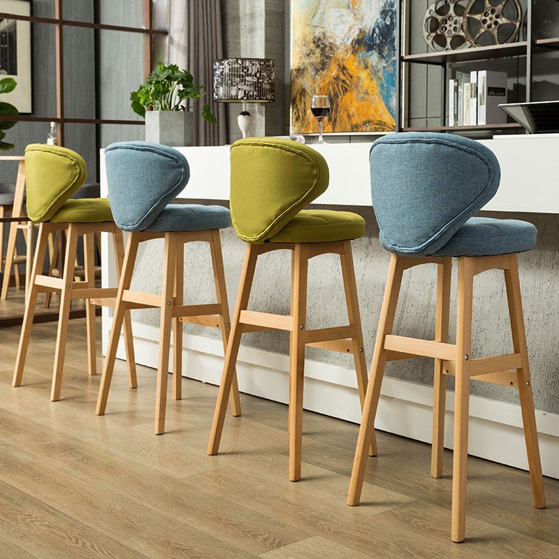 Scandinavia Style Bar-stool Low Back Wooden Legs Barstool for Restaurant Bar Clearhalo 'Bar Furniture' 'Bar Stools' 'bar_stools' 'furn' 'furn_bar_stools' 'furniture_bar_stools' 'Kitchen & Dining Furniture' 'kitchen&dining_furn' 'kitchen' 'kitchen_furn' Furniture' 1200x1200_34f2062d-08b1-4816-83a7-d7c081dc0428