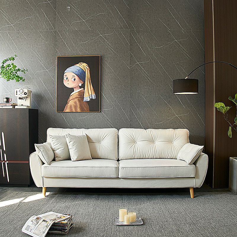 Contemporary Pillow Top Arm Sofa Loose Back Velvet Couch for Living Room Clearhalo 'furn' 'furn_sofas' 'Furniture' 'furniture_sofas' 'Living Room Furniture' 'Sofa' 'sofas' 1200x1200_34f29fbf-33f8-4dd0-b300-9f9402bf6ea8