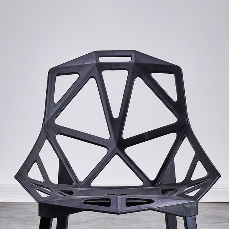 Contemporary Kitchen Plastic Armless Dining chair Cross Back Side Chair for Home Use Clearhalo ' kitchen&dining_furn' 'Dining Chairs' 'Dining Tables & Seating' 'dining_chair' 'furn' 'furn_dining_chair' 'Furniture' 'furniture_dining_chair' 'Kitchen & Dining Furniture' 'kitchen' 1200x1200_34f3a0ee-7d69-48f1-9454-d9d6f0e6e18e