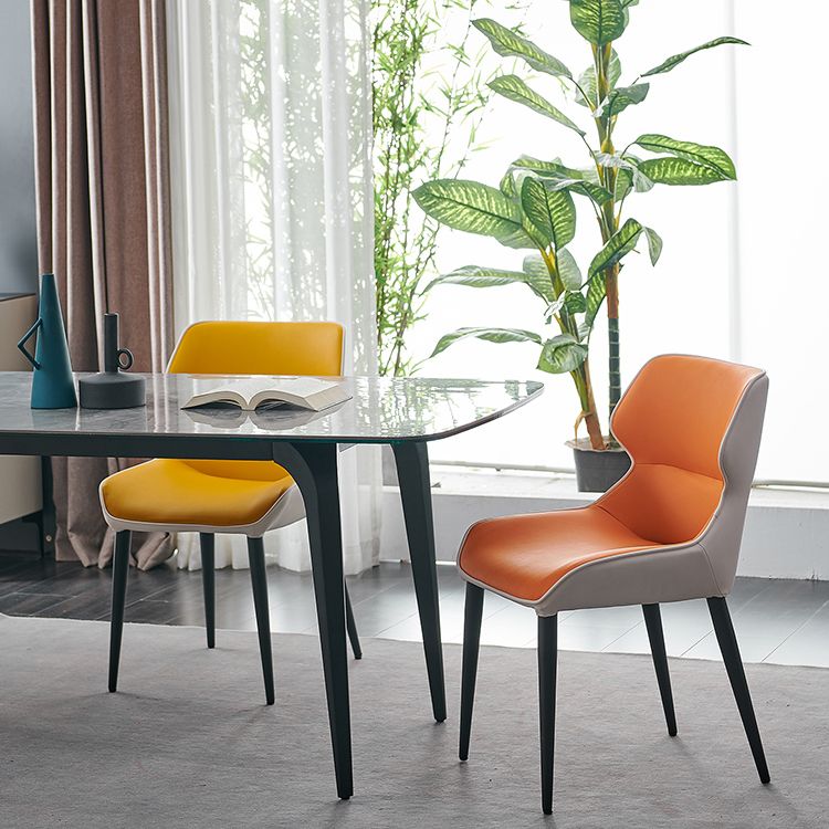 Minimalist Style Leather Dining Chairs Wingback Parsons Arm Side Chairs (Set of 2) Clearhalo ' kitchen&dining_furn' 'Dining Chairs' 'Dining Tables & Seating' 'dining_chair' 'furn' 'furn_dining_chair' 'Furniture' 'furniture_dining_chair' 'Kitchen & Dining Furniture' 'kitchen' 1200x1200_34f59f02-2a9f-409b-83ec-97cfcfe8708d