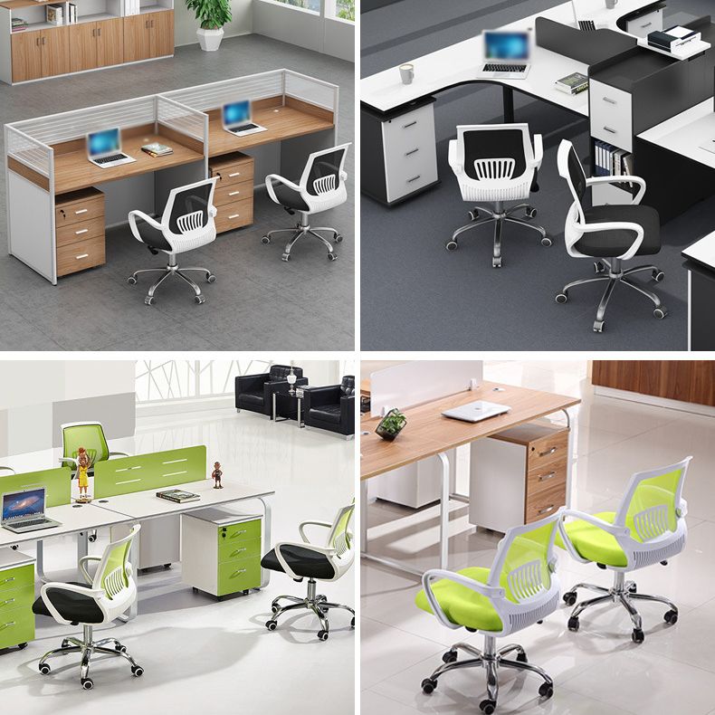 Moderner Mittelrücken Stuhl Stuhl Mesh Fixed Arms Office Stuhl für Home Office