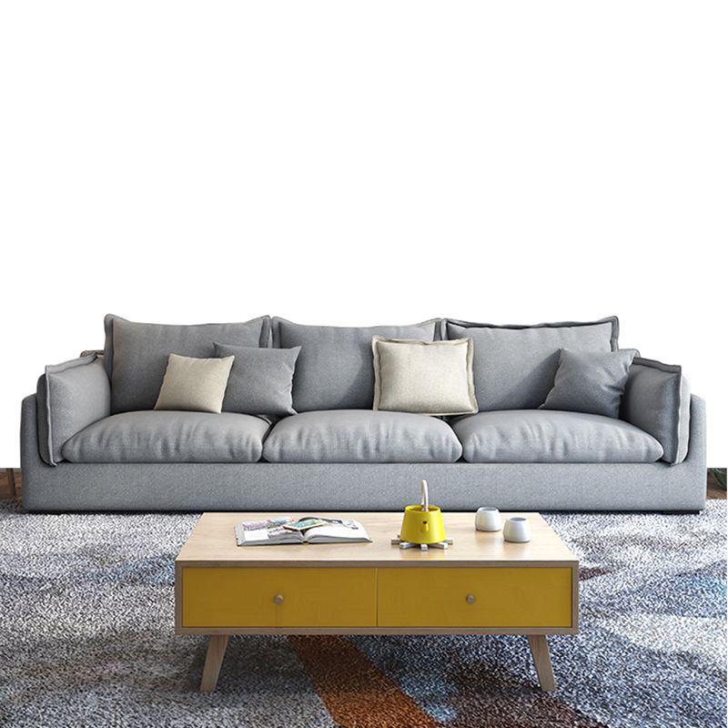 Nordic Square Arm Sofa & Chaise Loose Back Cushions Sofa - 26.77" H Clearhalo 'furn' 'furn_sectionals' 'Furniture' 'Living Room Furniture' 'Sectionals' 1200x1200_34f8a34b-2d65-4a13-8fff-570f0960b68e