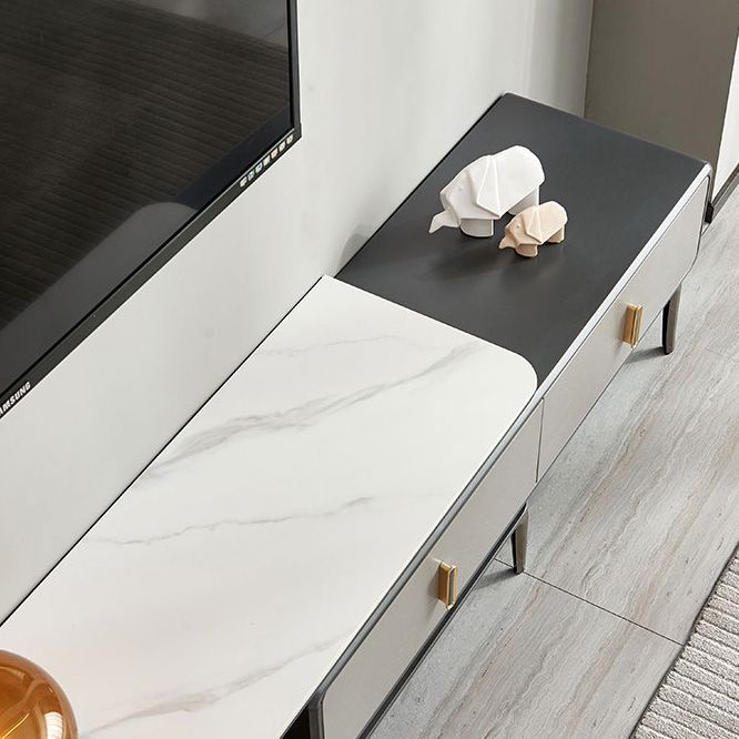 Contemporary TV Stand Console Stone Media Console with 3 Drawers Clearhalo 'furn' 'furn_tv_stands_entertainment_centers' 'Furniture' 'Living Room Furniture' 'TV Stands & Entertainment Centers' 'TV Stands & Media Storage Furniture' 'tv_stands_entertainment_centers' 1200x1200_34f94114-0654-4c7c-8aa1-a263e8e9eac2