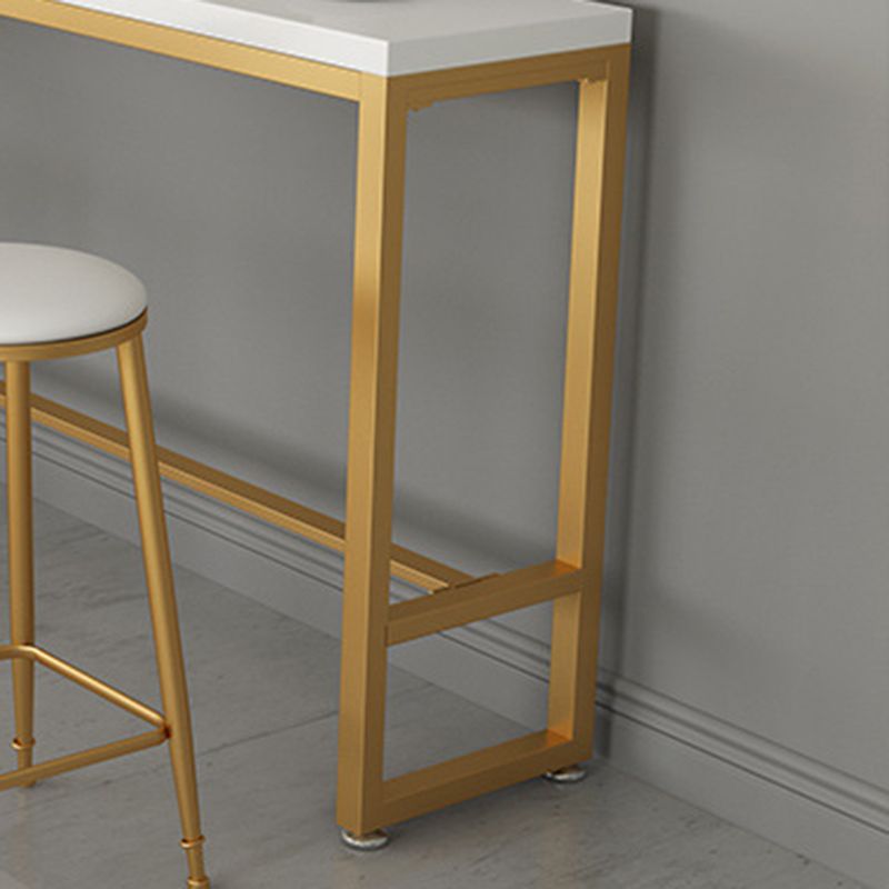 Solid Wood Bar Table Gold and Metal Base Bar Table for Kitchen Living Room Clearhalo 'Bar Furniture' 'Bar Tables' 'bar_tables' 'furn' 'furn_bar_tables' 'Furniture' 'Kitchen & Dining Furniture' 1200x1200_34f97e89-a0b2-44fc-a084-0845c940c918