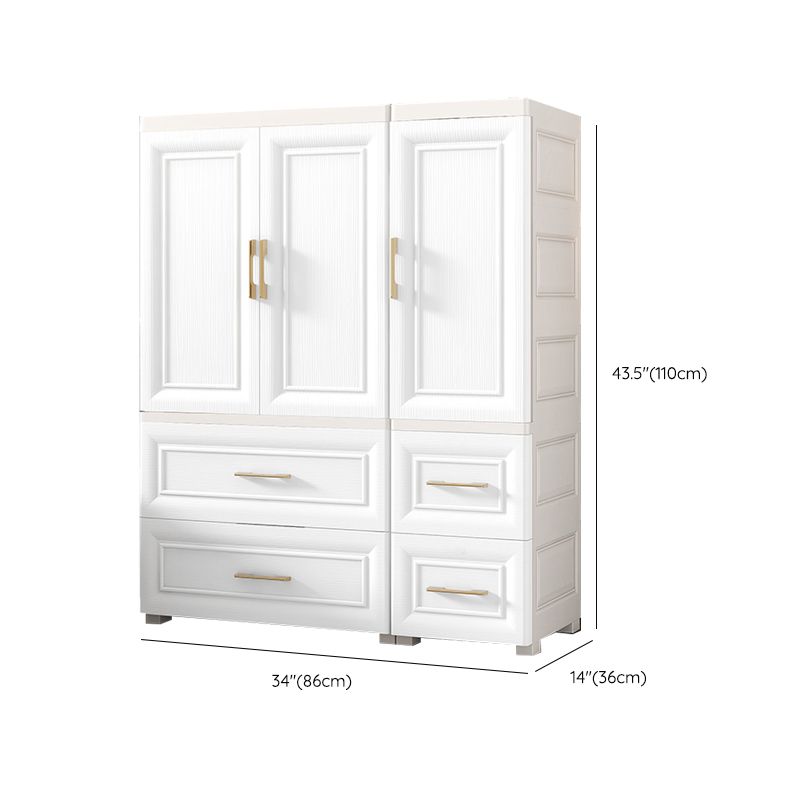 Contemporary White Storage Cabinet Bedroom Plastic Cabinet with Drawers Clearhalo 'Armoires & Wardrobes' 'armoires_wardrobes' 'Bedroom Furniture' 'furn' 'furn_armoires_wardrobes' 'Furniture' 1200x1200_34f9a53c-e417-4f19-8a80-879fd14fde63