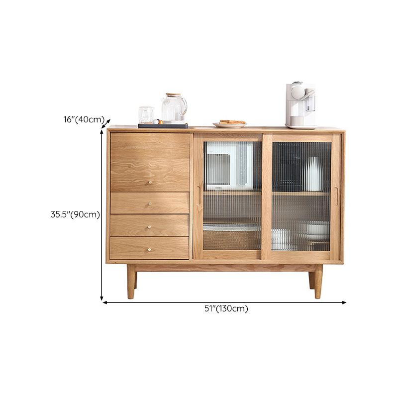 Tabella a buffet in legno massiccio Sideboard moderna con armadi e cassetti