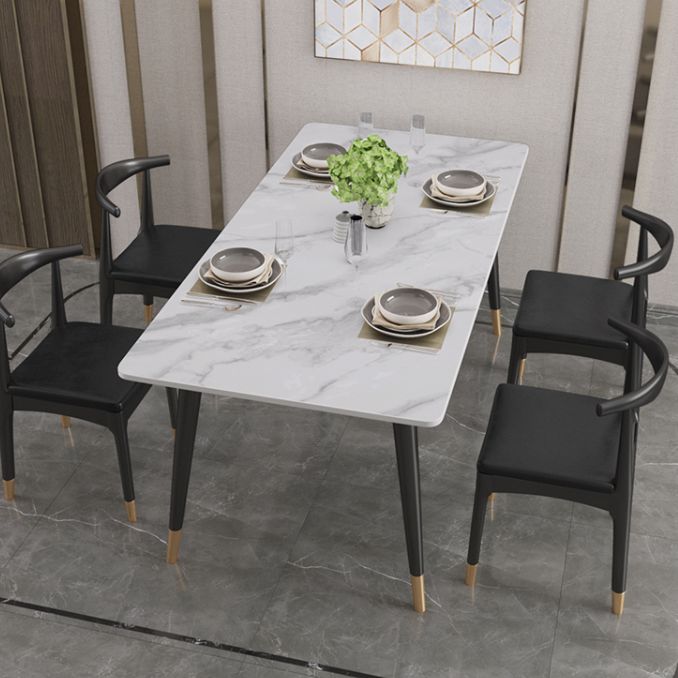 Industrial Style Dining Room Collection Marble Dining Table With 4-foot Clearhalo 'Dining Tables & Seating' 'Dining Tables' 'dining_table' 'furn' 'furn_dining_table' 'Furniture' 'furniture_dining_table' 'Kitchen & Dining Furniture' 'kitchen' 'kitchen_dining_table' 1200x1200_34fa65e3-4e6b-4794-8169-2eccd93e7cb8
