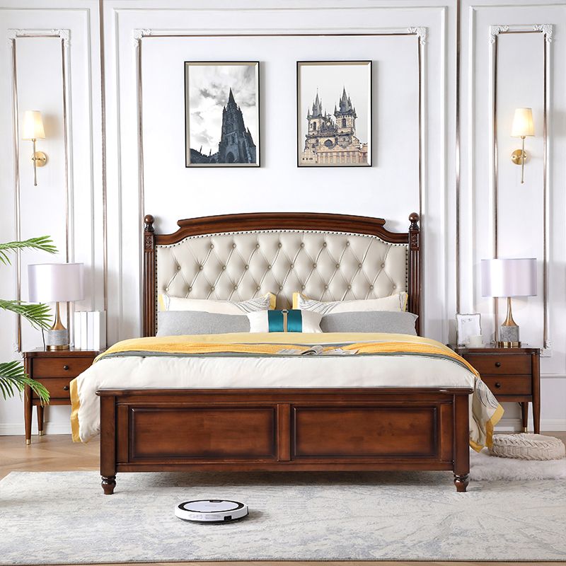 Mid-Century Modern Standard Bed Solid Wood Bed Pine Wood Nail Head Clearhalo 'Bedroom Furniture' 'Beds' 'furn' 'furn_beds' 'Furniture' 1200x1200_34faffea-d09a-4e3f-9ced-f480234513e6