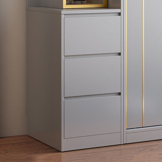 Grijze kleur garderobe armoire houten zachte close deur garderobe kast met 2-ladel