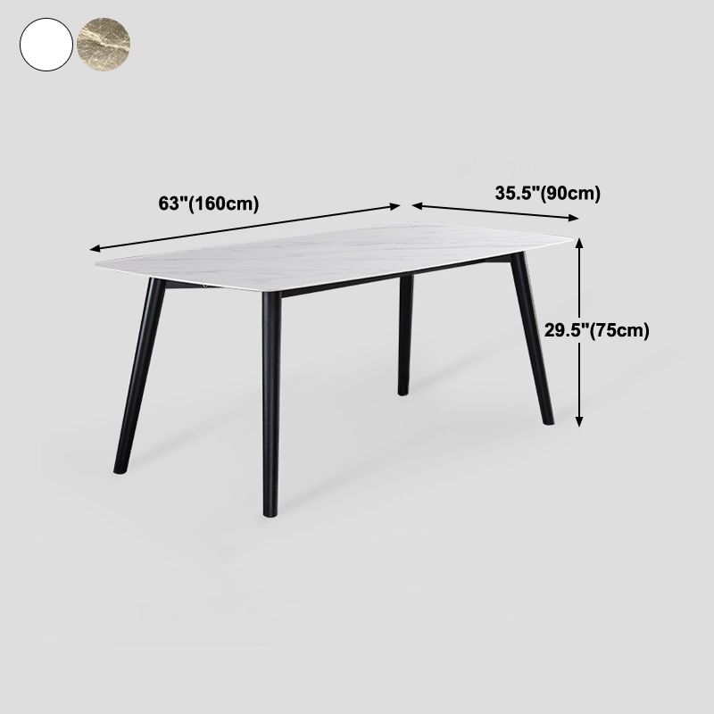 Rectangle Industrial Dining Table Fixed Table with Sintered Stone Clearhalo ' dining_table' 'Dining Tables & Seating' 'Dining Tables' 'furn' 'furn_dining_table' 'Furniture' 'furniture_dining_table' 'Kitchen & Dining Furniture' 'kitchen&dining_furn' 'kitchen' 'kitchen_dining_table' 1200x1200_34fb2a25-144f-4566-a7f9-398b3996266f