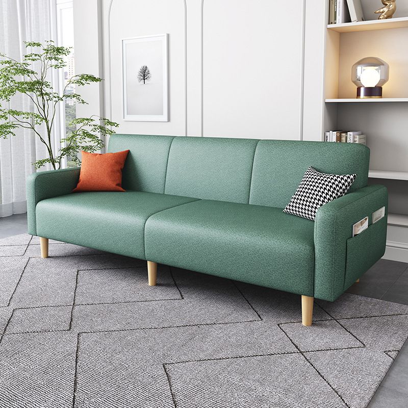 Contemporary Square Arm Sofa Couch Faux Leather/Linen Settee Couch Clearhalo 'furn' 'furn_sofas' 'Furniture' 'Living Room Furniture' 'Sofa' 'sofas' 1200x1200_34fb968c-f2a3-4ec5-ba23-d28a788a99ac