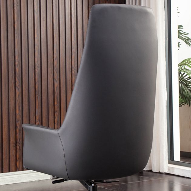 Padded Arms Contemporary Managers Chair Gray Leather Swivel Chair Clearhalo 'furn' 'furn_office_chair' 'Furniture' 'Office Chairs' 'Office Furniture' 'office_chair' 1200x1200_34fd26ca-9276-43a4-8b0d-3cc1bee3fe39