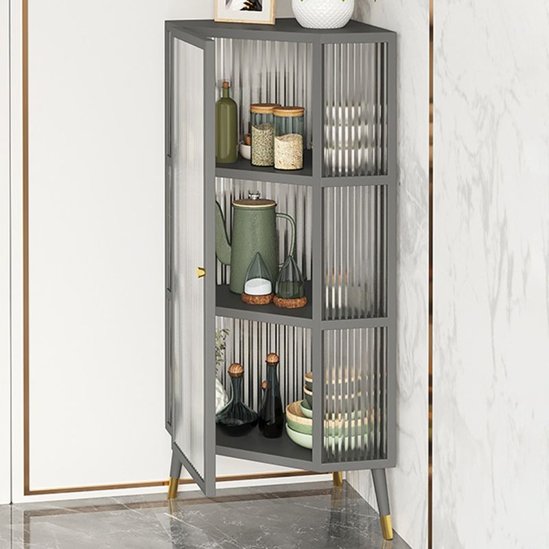 Metal Industrial Curio Cabinet Glass Doors Display Cabinet for Living Room, 16"L X 16"W Clearhalo 'Display & China Cabinets' 'display_china_cabinets' 'furn' 'furn_display_china_cabinets' 'Furniture' 'Kitchen & Dining Furniture' 1200x1200_34fe8c23-e9fb-4b74-9b28-fa223800e38f