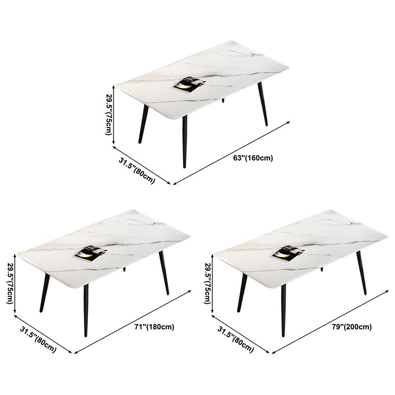 Sintered Stone White Dining Table Simplicity 4 Legs Table for Dining Room Clearhalo ' dining_table' 'Dining Tables & Seating' 'Dining Tables' 'Furniture' 'furniture_dining_table' 'Kitchen & Dining Furniture' 'kitchen&dining_furn' 'kitchen' 'kitchen_dining_table' 1200x1200_34ff24ce-7857-40b5-99fd-dd8926660bdc