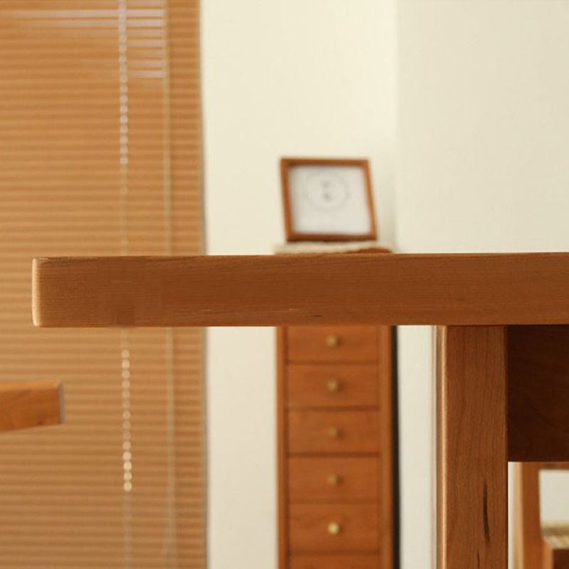 Modern Pine Wood Dining Table with Double Pedestal Base Table for Dining Room