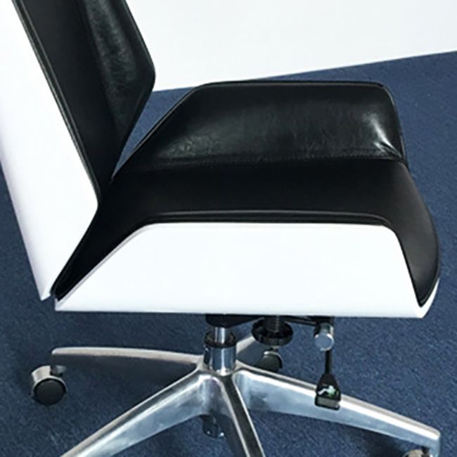 Modern No Arm Desk Chair Leather Task Chair with Wheels for Office Clearhalo 'furn' 'furn_office_chair' 'Furniture' 'Office Chairs' 'Office Furniture' 'office_chair' 1200x1200_34ff4f22-e00e-49b0-b1aa-2644e3f7f6fd