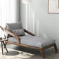 Scandinavian Upholstered Chaise Lounge Couch Two Arms Chaise in Grey