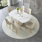 Modern Sintered Stone Dining Room Set with Round Top and Pedestal Base Dining Furniture Clearhalo 'Dining Room Sets' 'Dining Tables & Seating' 'dining_room_set' 'furn' 'furn_dining_room_set' 'Furniture' 'furniture_dining_room_set' 'Kitchen & Dining Furniture' 'kitchen&dining_furn' 'kitchen' 1200x1200_3500900e-089a-4440-9209-47a4791efa48