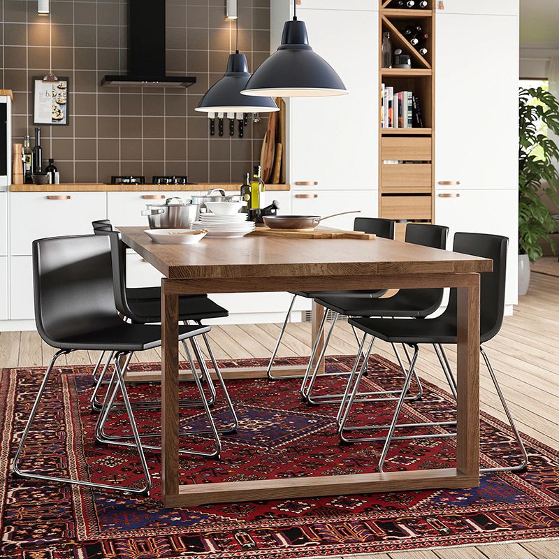 Solid Wood Contemporary Rectangular Dining Table Wood Top Table with Sled Base Clearhalo ' dining_table' 'Dining Tables & Seating' 'Dining Tables' 'furn' 'furn_dining_table' 'Furniture' 'furniture_dining_table' 'Kitchen & Dining Furniture' 'kitchen&dining_furn' 'kitchen' 'kitchen_dining_table' 1200x1200_35010b94-f5b0-4c03-b730-f0308e777eac