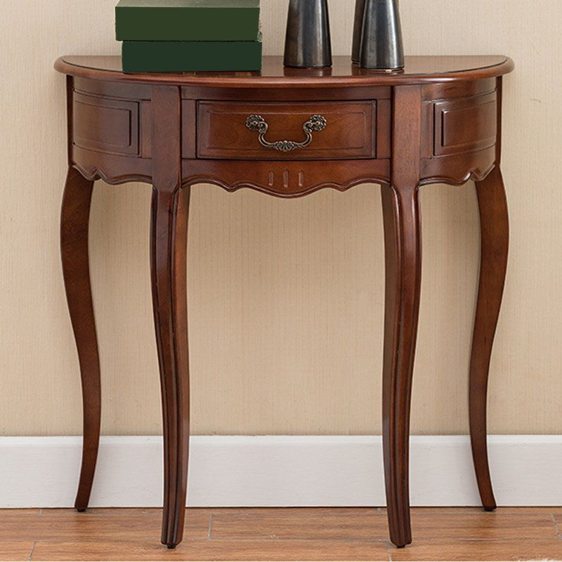 Tavolo di accento di legno moderno di metà secolo Tavolino di divano mezza luna per Hall