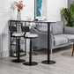 Table de bar d'intérieur spécialisée, table de pub moderne blanche avec rangement en métal