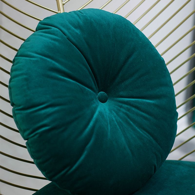 Glam 23.6" Wide Pillow Back Metal Frame 4 Legs Armless Chair Clearhalo 'Accent Chairs' 'accent_chairs' 'Chairs & Seating' 'furn' 'furn_accent_chairs' 'Furniture' 'Living Room Furniture' 1200x1200_35024b83-f5d7-4982-b572-d2de7c712a95