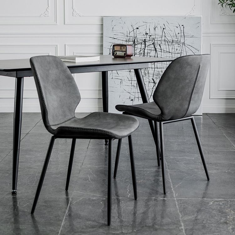 Modern Metal Kitchen Dining Side Chair Black Wingback Side Dining Side Chair Clearhalo ' kitchen&dining_furn' 'Dining Chairs' 'Dining Tables & Seating' 'dining_chair' 'Furniture' 'furniture_dining_chair' 'Kitchen & Dining Furniture' 'kitchen' 1200x1200_3507b2e7-c905-426b-9ba9-f13ac14979ca