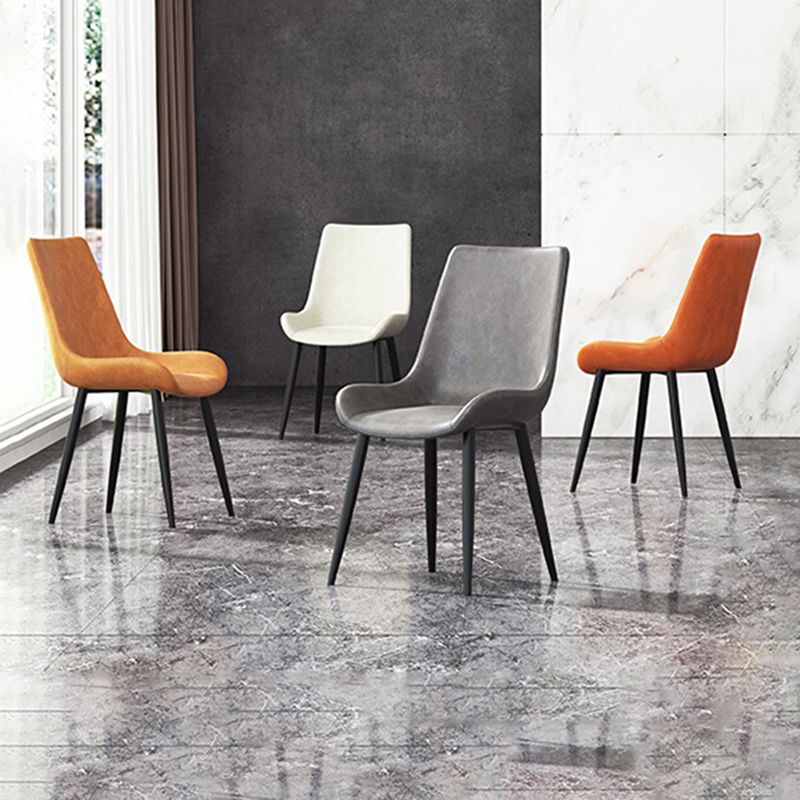 Metal Industrial Dining Side Chair Solid Back Dining Armless Single Chair Clearhalo ' kitchen&dining_furn' 'Dining Chairs' 'Dining Tables & Seating' 'dining_chair' 'furn' 'furn_dining_chair' 'Furniture' 'furniture_dining_chair' 'Kitchen & Dining Furniture' 'kitchen' 1200x1200_350884d7-b519-408f-af63-dd9cda748994