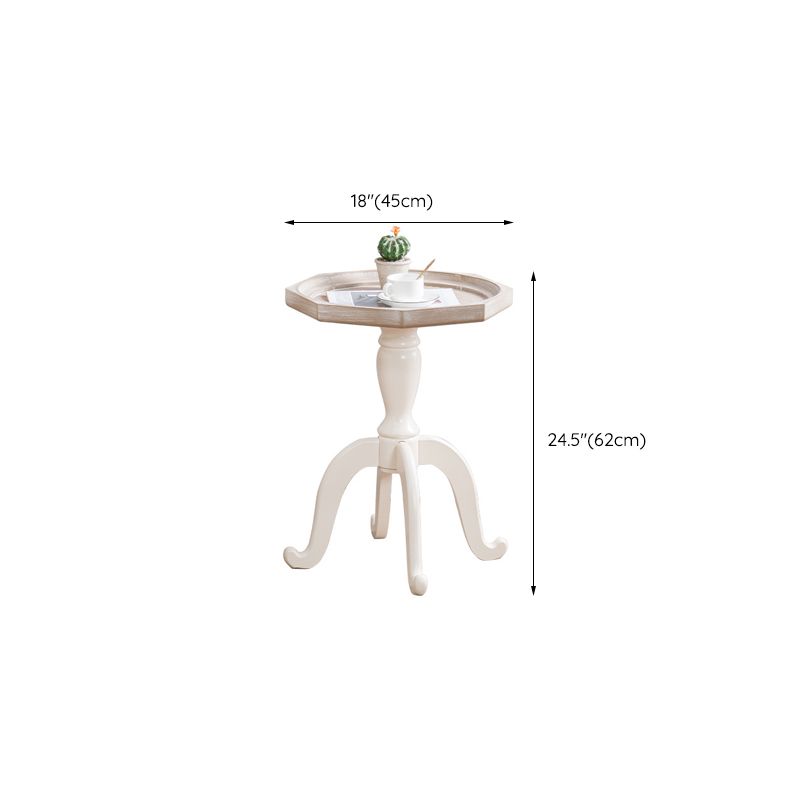 Rustic Side Table Solid Wood 4 Legs Distressed Living Room End Table