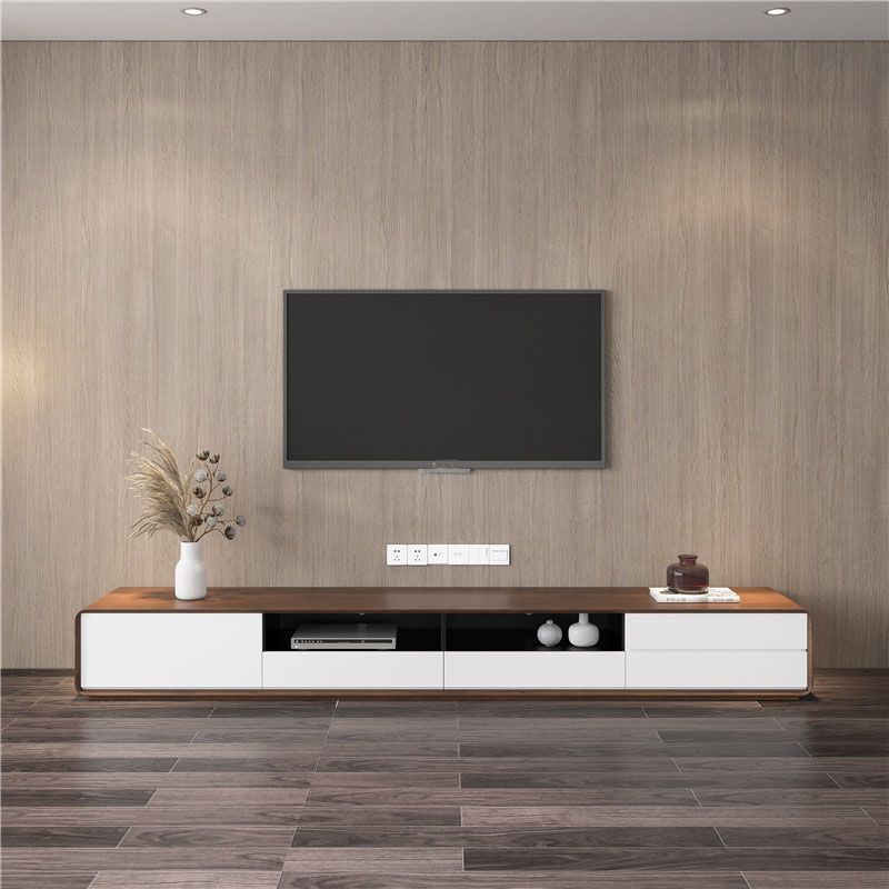14.96" H Faux Wood TV Console 4-Drawer 1-Door Open Shelf TV Stand Clearhalo 'furn' 'furn_tv_stands_entertainment_centers' 'Furniture' 'Living Room Furniture' 'TV Stands & Entertainment Centers' 'TV Stands & Media Storage Furniture' 'tv_stands_entertainment_centers' 1200x1200_350b1060-b596-40a8-b5d9-5fe1899404a4