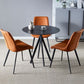 Round Dining Table Stone Top Dining Table in Black and White Clearhalo 'Dining Tables & Seating' 'Dining Tables' 'dining_table' 'furn' 'furn_dining_table' 'Furniture' 'Kitchen & Dining Furniture' 1200x1200_350b1387-e940-4c70-8179-7b9adf55ba47