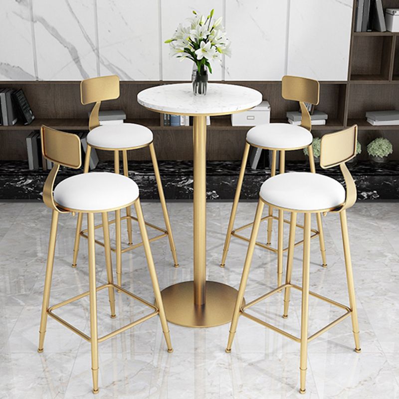 Glamouröser runder Esshocker Low Rückenstühle mit goldener Metallbasis