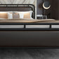 Glam Open-Frame Bed Metal and Upholstered Standard Bed, 43.3" Tall Clearhalo 'Bedroom Furniture' 'Beds' 'furn' 'furn_beds' 'Furniture' 1200x1200_350c8751-6ed2-444b-b130-c918cec2e424